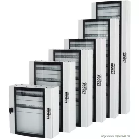   TRACON TGE6018025 Ívelt biztonsági üvegajtós fémelosztószekrény 600×1800×250 / 264M (24×11 rows)