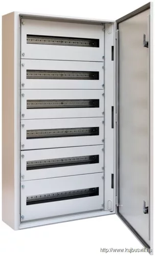 TRACON TGEF6010520 Fémajtós fém elosztószekrény W×L×H=600×1050×200 / 144M (6×24) , IP54