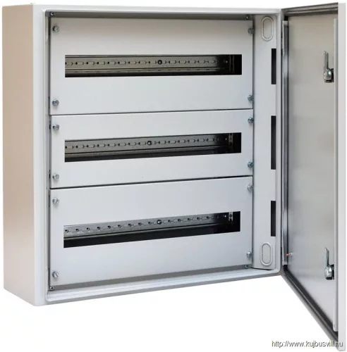 TRACON TGEF606020 Fémajtós fém elosztószekrény W×L×H=600×600×200 / 72M (3×24), IP54
