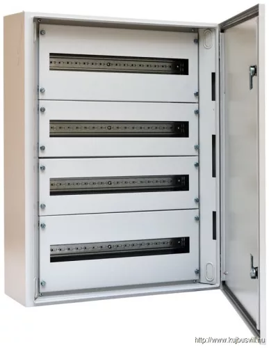 TRACON TGEF607520 Fémajtós fém elosztószekrény W×L×H=600×750×200 / 96M (4×24) , IP54