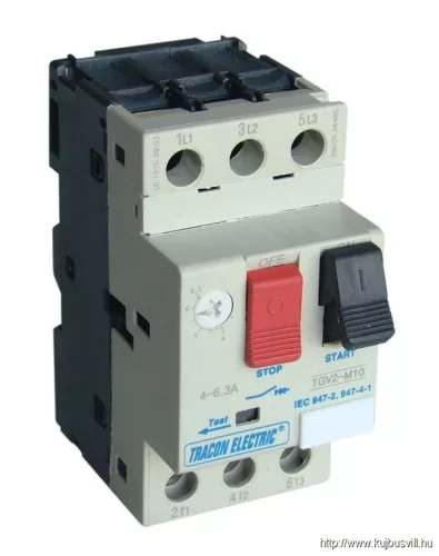 TRACON TGV2-05 Kézi müködtetésű motorvédő kapcsoló 0,63-1A, 0,37kW