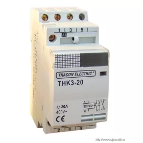   TRACON THK2-40-24 Installációs kontaktor 230V, 50Hz, 2P, 2×NO, 40/15A, 8,4/2,4kW, 24V AC
