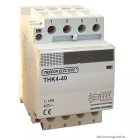   TRACON THK4-63-24 Installációs kontaktor 230/400V, 50Hz, 4P, 4×NO, 63/25A, 13/3,8kW, 24V AC