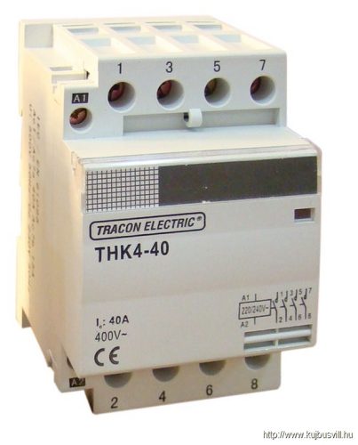 THK4-63-24 Installációs kontaktor 230/400V, 50Hz, 4P, 4×NO, 63/25A, 13/3,8kW, 24V AC