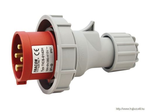TICS-0142H Ipari csatlakozó dugó, fokozott védelemmel 16A, 400V, 3P+E, 6h, IP67