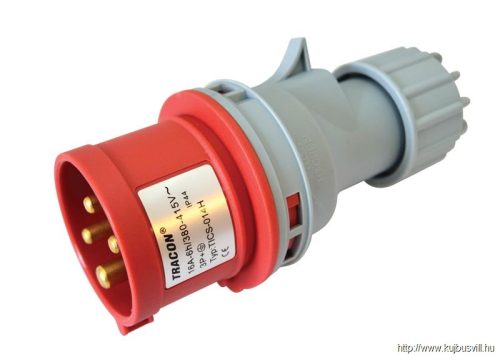 TICS-014H Ipari csatlakozó dugó, külső tömítőszelencével 16A, 400V, 3P+E, 6h, IP44