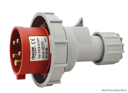 TICS-0152H Ipari csatlakozó dugó, fokozott védelemmel 16A, 400V, 3P+N+E, 6h, IP67