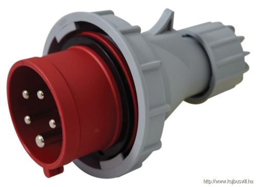 TICS-0152PF Fázisfordítós ipari csatlakozó dugó külső tömszelencével 16A, 400V, 3P+N+E, 6h, IP67