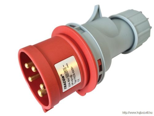 TICS-025H Ipari csatlakozó dugó, külső tömítőszelencével 32A, 400V, 3P+N+E, 6h, IP44