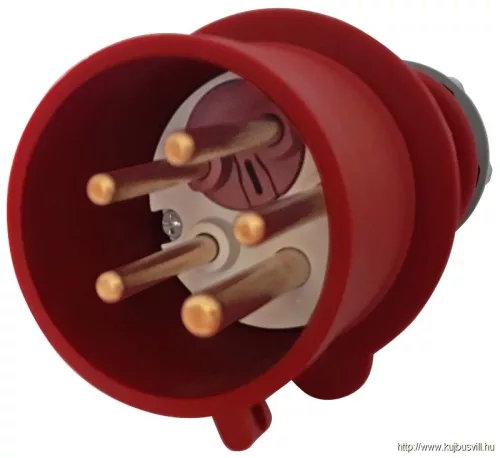 TRACON TICS-025PF Fázisfordítós ipari csatlakozó dugó külső tömszelencével 32A, 400V, 3P+N+E, 6h, IP44