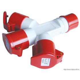   TRACON TICS-1024 Ipari elosztó-csatlakozóaljzat 16A, IN 1x3P+E 6h, OUT 3x3P+E 6h, IP44