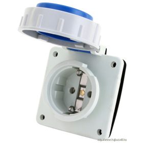   TRACON TICS-105S67 Beépíthető csatlakozóaljzat, oldalsó védőérintkezővel, kerek 16A, 250V, 2P+E, IP67 (SCHUKO)