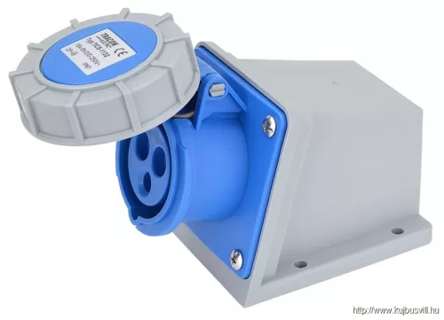 TRACON TICS-1132 Felületre szerelhető ipari csatlakozóaljzat 16A, 250V, 2P+E, 6h, IP67