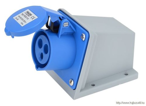 TRACON TICS-113 Felületre szerelhető ipari csatlakozóaljzat 16A, 250V, 2P+E, 6h, IP44