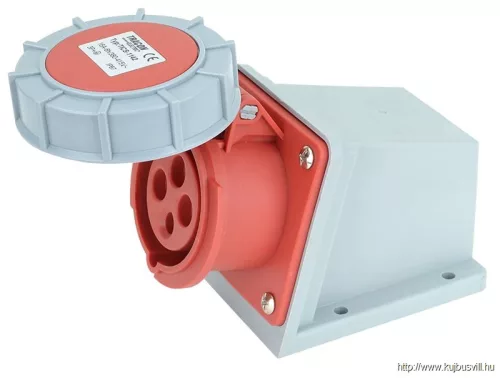 TRACON TICS-1142 Felületre szerelhető ipari csatlakozóaljzat 16A, 400V, 3P+E, 6h, IP67