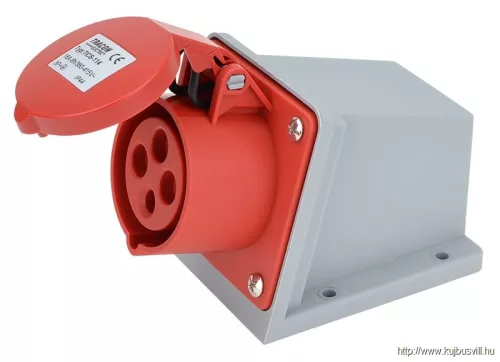 TRACON TICS-114 Felületre szerelhető ipari csatlakozóaljzat 16A, 400V, 3P+E, 6h, IP44