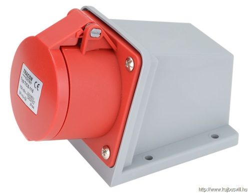 TICS-115 Felületre szerelhető ipari csatlakozóaljzat 16A, 400V, 3P+N+E, 6h, IP44
