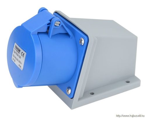 TICS-123 Felületre szerelhető ipari csatlakozóaljzat 32A, 250V, 2P+E, 6h, IP44