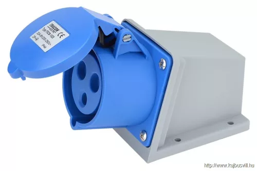 TRACON TICS-123 Felületre szerelhető ipari csatlakozóaljzat 32A, 250V, 2P+E, 6h, IP44