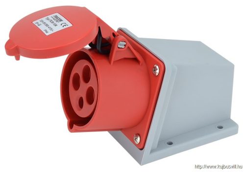 TRACON TICS-124 Felületre szerelhető ipari csatlakozóaljzat 32A, 400V, 3P+E, 6h, IP44