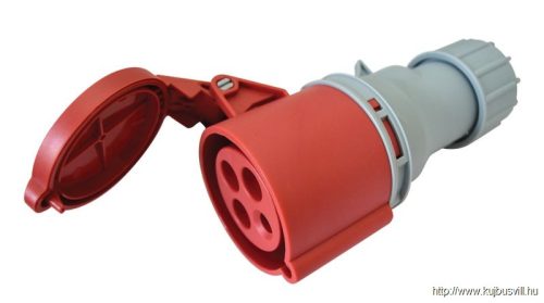 TICS-214H Ipari csatlakozóaljzat, külső tömítőszelencével 16A, 400V, 3P+E, 6h, IP44