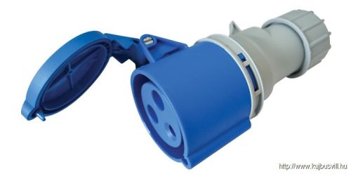 TICS-223H Ipari csatlakozóaljzat, külső tömítőszelencével 32A, 230V, 2P+E, 6h, IP44