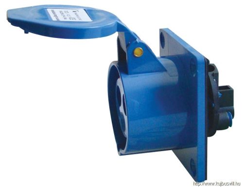 TICS-413 Beépíthető egyenes ipari csatlakozóaljzat 16A, 250V, 2P+E, 6h, IP44