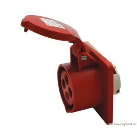   TRACON TICS-414 Beépíthető egyenes ipari csatlakozóaljzat 16A, 400V, 3P+E, 6h, IP44