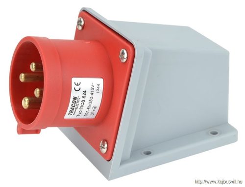 TICS-524 Felületre szerelhető ipari csatlakozó dugó 32A, 400V, 3P+E, 6h, IP44