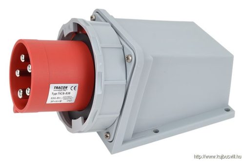 TICS-535 Felületre szerelhető ipari csatlakozó dugó 63A, 400V, 3P+N+E, 6h, IP67