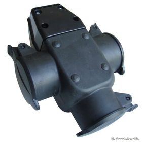   TRACON TICS-A4 Csatlakozóaljzat oldalsó védőérintkezővel, hármas, gumi 250VAC 16A 3×(2P+E), IP44 (SCHUKO)