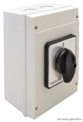 TK-126/4T65 Tokozott kézikapcsoló, BE-KI 400V, 50Hz, 125A, 4P, 30kW, 88×88mm, 60°, IP65