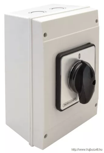 TRACON TK-166/3T65 Tokozott kézikapcsoló, BE-KI 400V, 50Hz, 160A, 3P, 37kW, 88×88mm, 60°, IP65