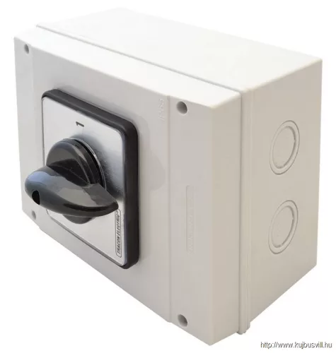 TRACON TK-166/3T65 Tokozott kézikapcsoló, BE-KI 400V, 50Hz, 160A, 3P, 37kW, 88×88mm, 60°, IP65