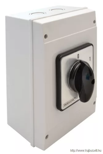 TRACON TK-169/4T65 Tokozott kézikapcsoló, BE-KI 400V, 50Hz, 160A, 4P, 37kW, 88×88mm, 90°, IP65