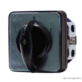   TRACON TK-206/2 Kézikapcsoló, BE-KI 400V, 50Hz, 20A, 2P, 5,5kW, 48×48mm, 60°