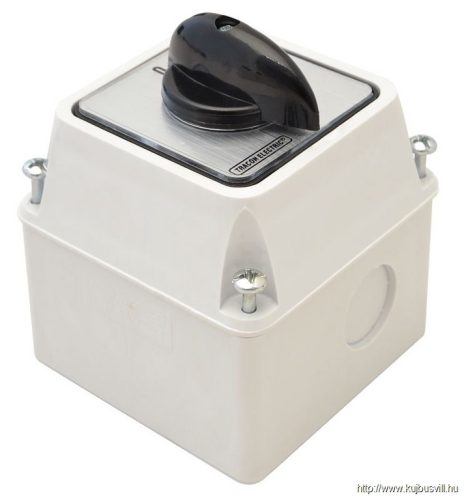 TK-206/2T Tokozott kézikapcsoló, BE-KI 400V, 50Hz, 20A, 2P, 5,5kW, 48×48mm, 60°, IP44