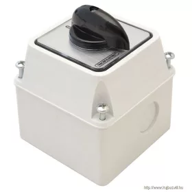   TRACON TK-206/2T65 Tokozott kézikapcsoló, BE-KI 400V, 50Hz, 20A, 2P, 5,5kW, 48×48mm, 60°, IP65