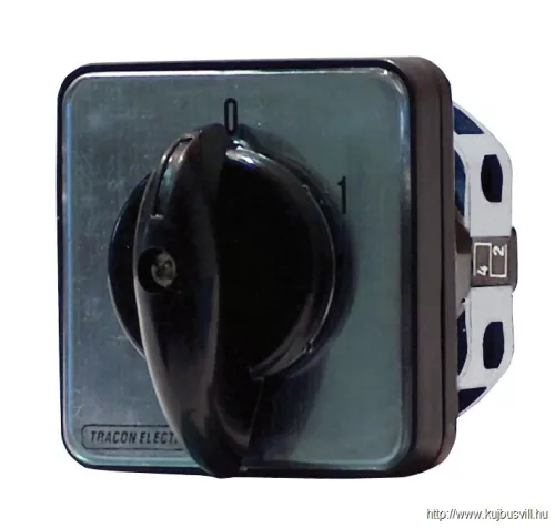 TRACON TK-206/2T65 Tokozott kézikapcsoló, BE-KI 400V, 50Hz, 20A, 2P, 5,5kW, 48×48mm, 60°, IP65