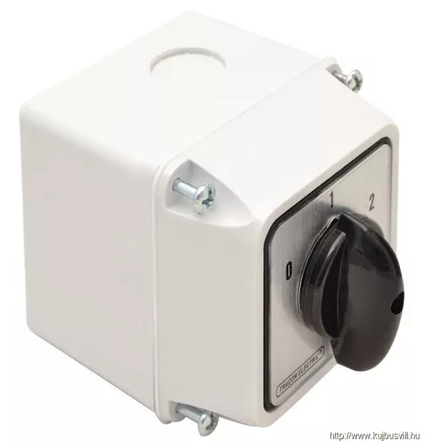 TRACON TK-206/3T Tokozott kézikapcsoló, BE-KI 400V, 50Hz, 20A, 3P, 5,5kW, 48×48mm, 60°, IP44