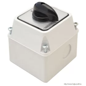   TRACON TK-209/2T Tokozott kézikapcsoló, BE-KI 400V, 50Hz, 20A, 2P, 5,5kW, 48×48mm, 90°, IP44