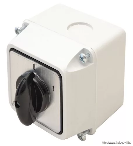 TRACON TK-256/2T Tokozott kézikapcsoló, BE-KI 400V, 50Hz, 25A, 2P, 7,5kW, 48×48mm, 60°, IP44