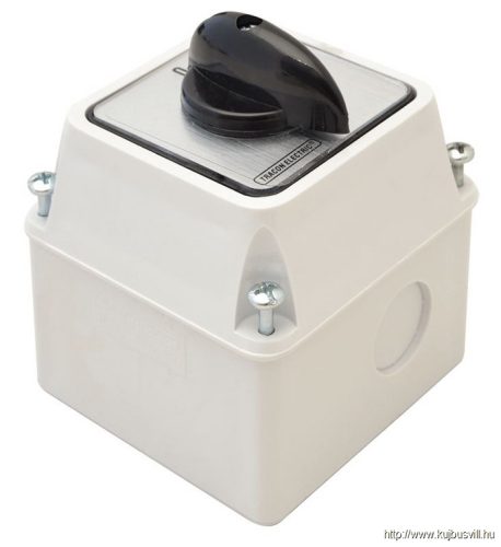 TK-259/2T Tokozott kézikapcsoló, BE-KI 400V, 50Hz, 25A, 2P, 7,5kW, 48×48mm, 90°, IP44