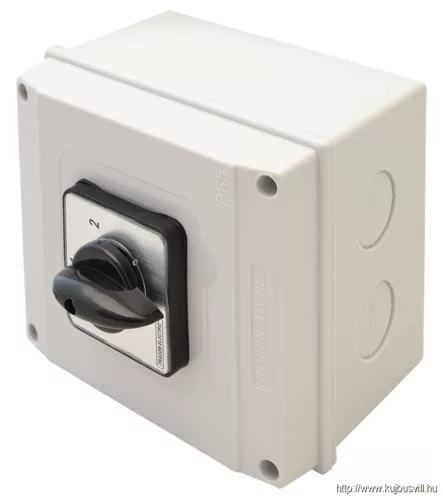 TRACON TK-326/3T65 Tokozott kézikapcsoló, BE-KI 400V, 50Hz, 32A, 3P, 11kW, 64×64mm, 60°, IP65