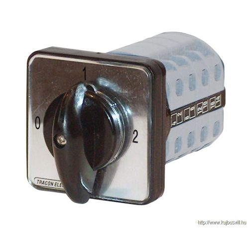 TKB-209/3 Választókapcsoló, 0-1-2 400V, 50Hz, 20A, 2×3P, 5,5kW, 48×48mm, 90°