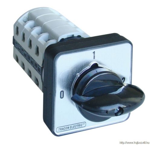 TKB-209/4 Választókapcsoló, 0-1-2 400V, 50Hz, 20A, 2×4P, 5,5kW, 48×48mm, 90°