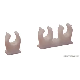   TRACON TKCP-14-15/2 Pattintható kábel- és csőrögzítő, tiplivel+csavarral, fehér 2×(d=14-15mm), PP