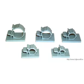   TRACON TKCR-0708 Kábel- és csőrögzítő, nyitható, öntapadós, világosszürke d=7-8mm, PA6.6