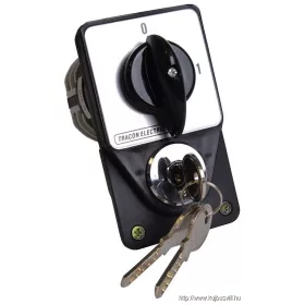   TRACON TKFK-32 Főkapcsoló, kulcsos, BE-KI (Kulcs 0-állásban vehető ki) 400V, 50Hz, 32A, 4P, 11kW, 64×112mm