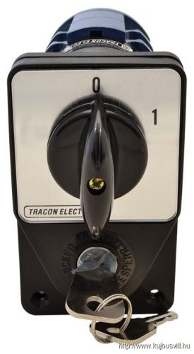 TKFK-63 Főkapcsoló, kulcsos, BE-KI (Kulcs 0-állásban vehető ki) 400V, 50Hz, 63A, 4P, 18,5kW, 64×122mm